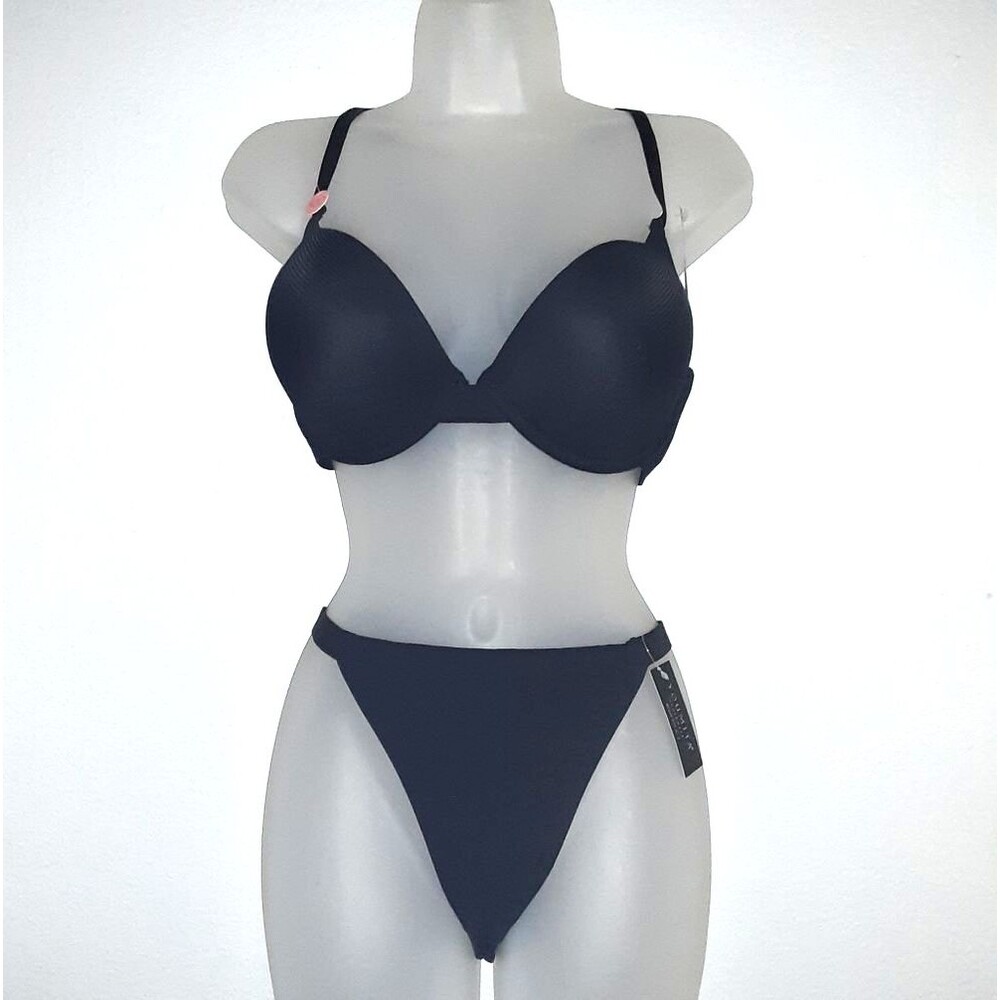 Youmita 40C Black Push Up and XL Seamless Black Hi-Leg Panty NWT
